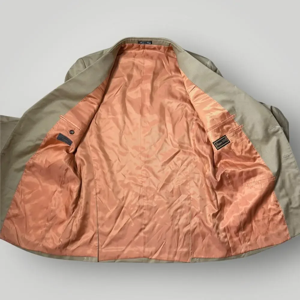 Super 120's Beltrami Italy Men’s Wool Suit Lite Beige - Made in Italy - Picture 4 of 16